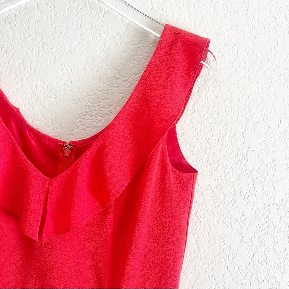 ASOS Red Mini Dress V Neck and Back Fit and Flare Size 6 - Picture 3 of 11